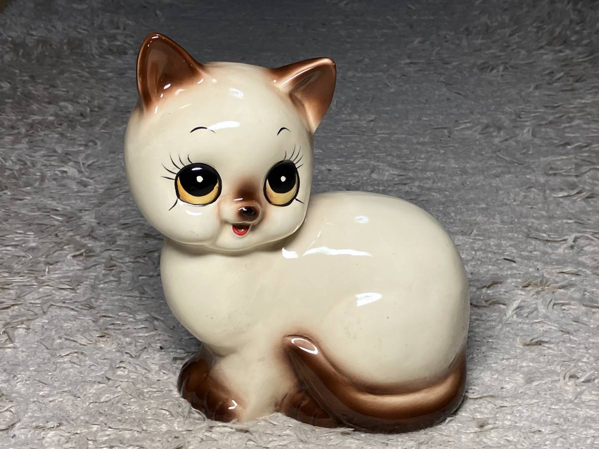 Yahoo!オークション - 昭和レトロ 陶器 猫の貯金箱 内藤ルネ ネコ置物