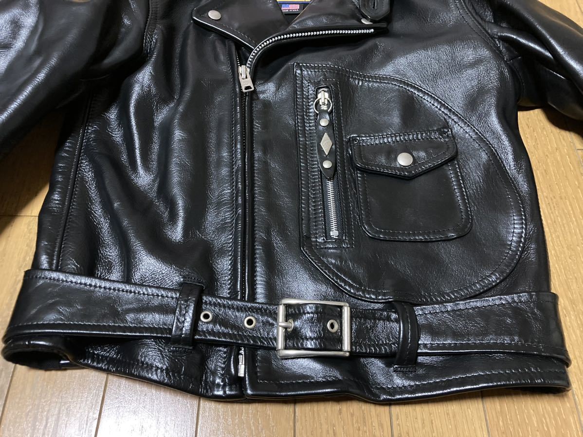 USA製 Schott ダブルライダース ジャケット 38 ショット 馬革 ホース