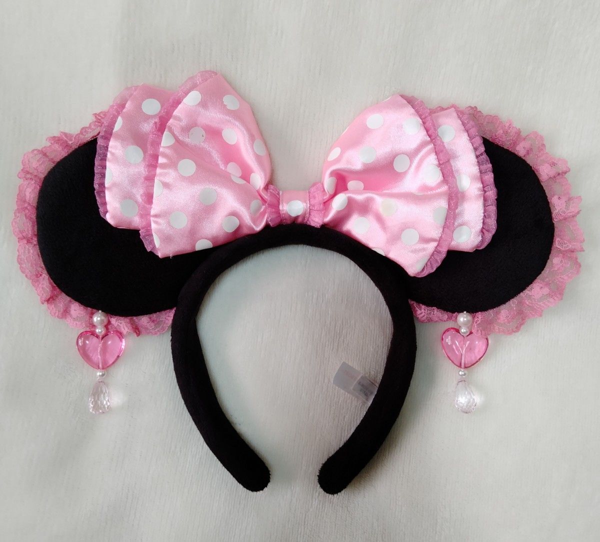 ディズニー ミニー フリルレース イヤリング カチューシャ ピンク