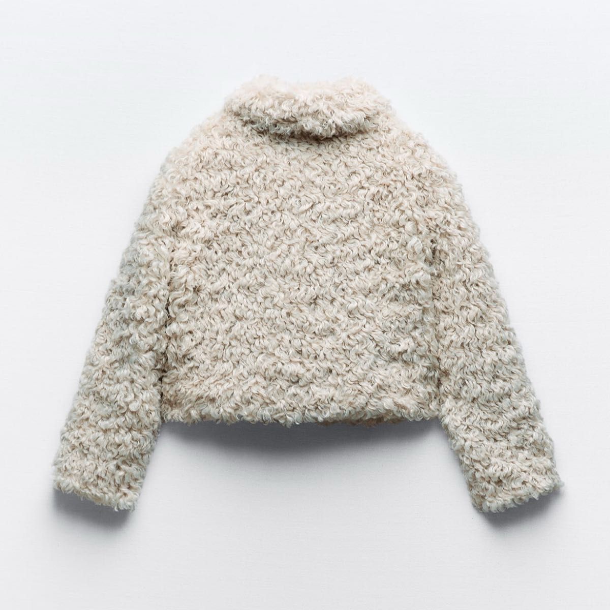 ZARA クロップドフェイクファージャケット エクリュ トグル ファー