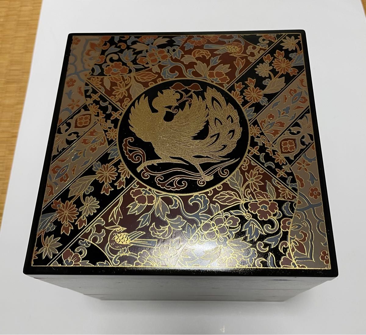 正倉院鳳凰 豪華 金彩 蒔絵 三段重箱1点 山中漆器 おせち料理 未使用