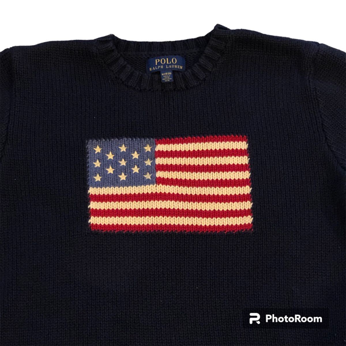 ポロ Ralph Lauren ラルフローレン 星条旗ニット ネイビー ニット