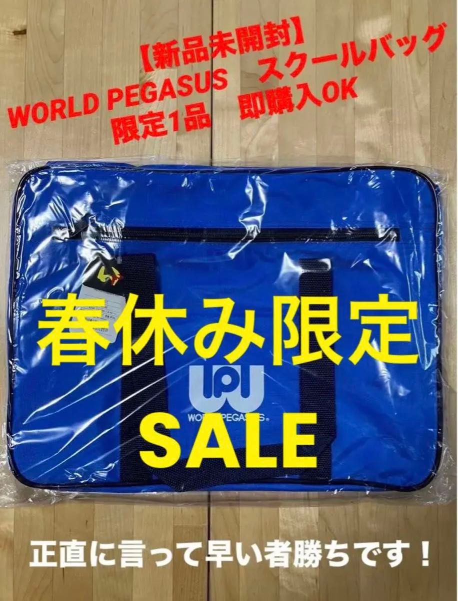 新品未使用 ワッペ スクバ WORLD PEGASUS 青 マルミ運動具店 スクール