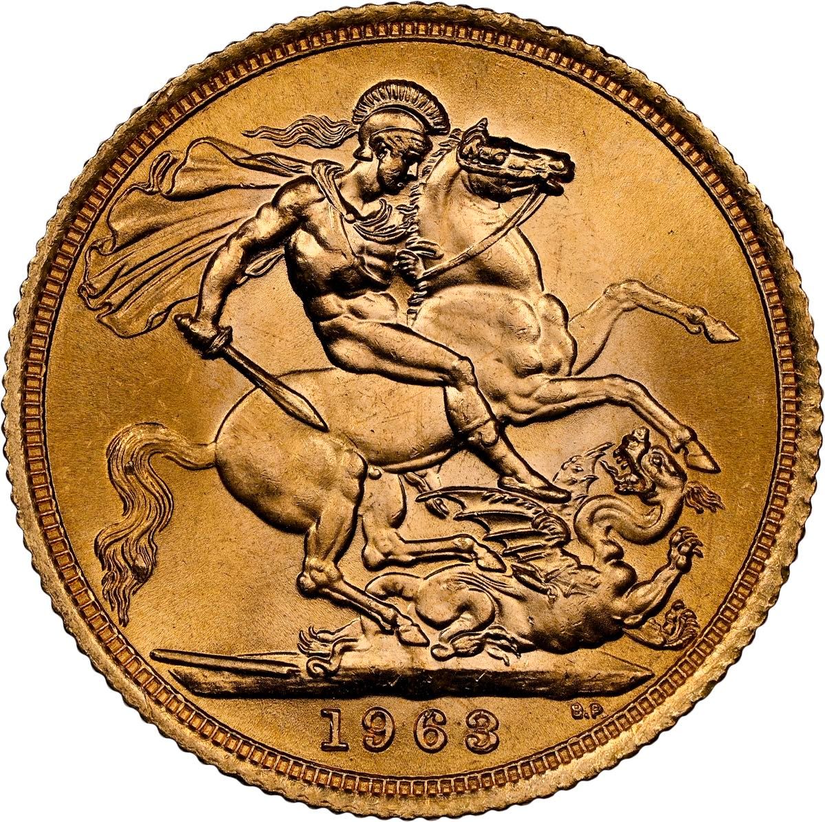 NGC MS64】1963年 イギリス エリザベス2世 1ソブリン金貨 世界コイン