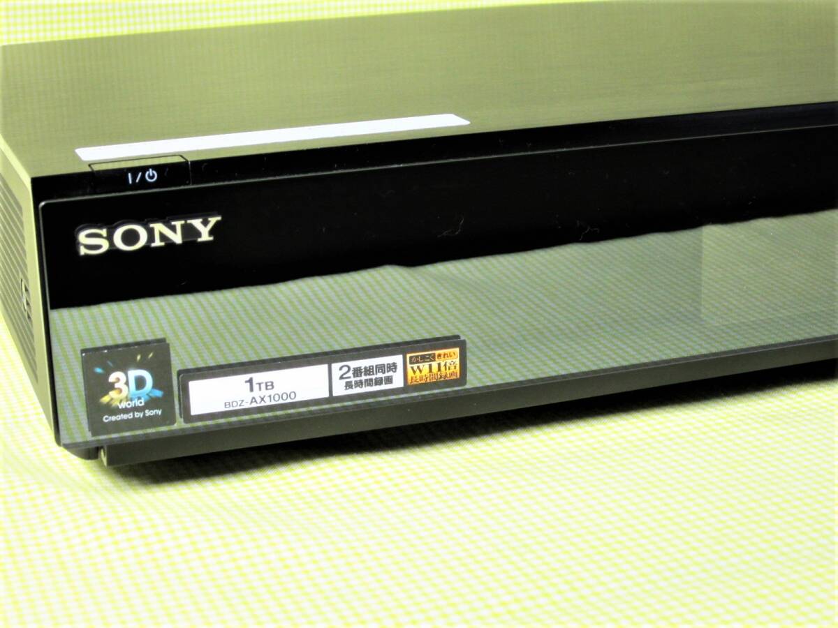 美品 高品位モデル SONY ブルーレイレコーダー BDZ-AX1000 1TB 高画質