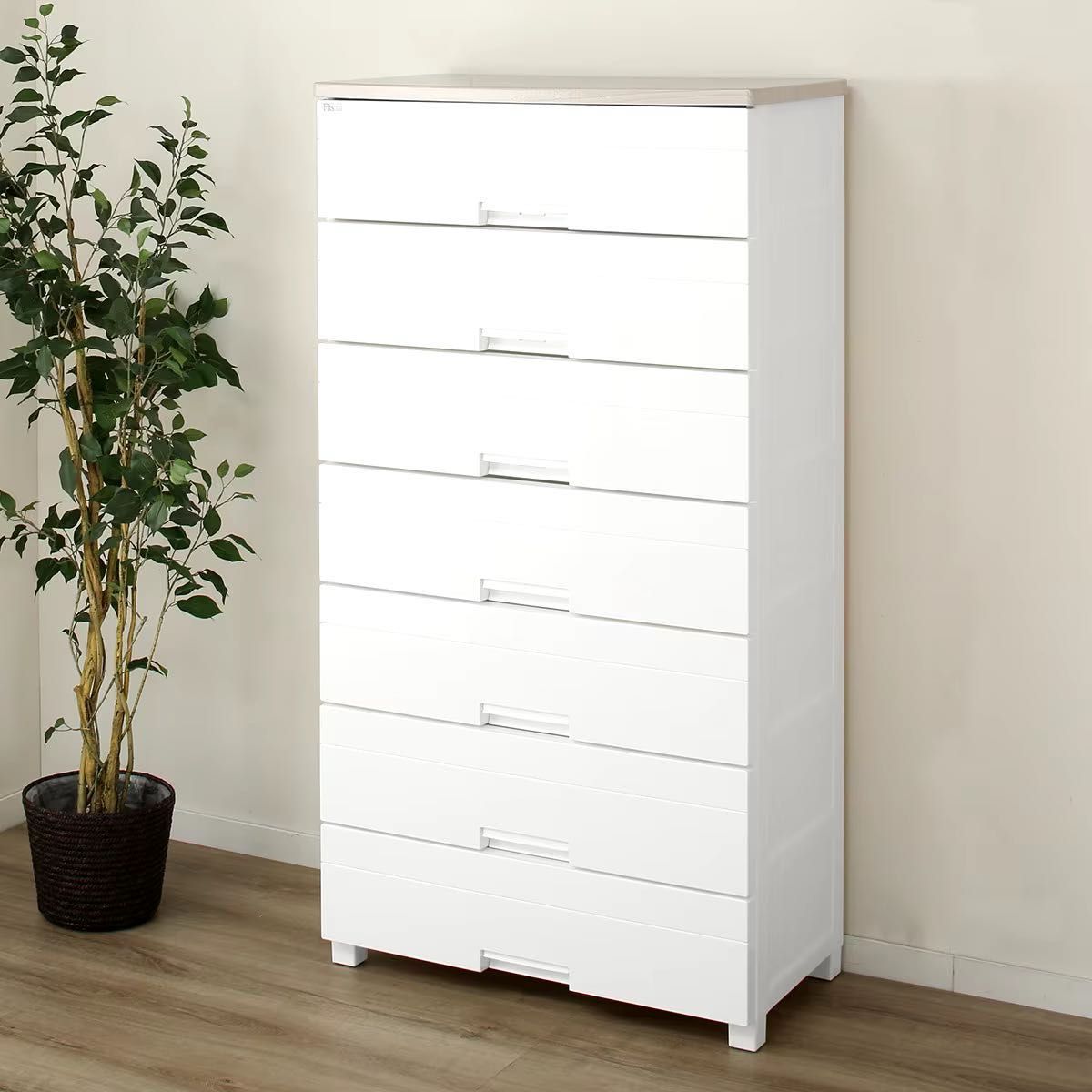 ニトリ フィッツプラスNT 幅75cm 7段 ホワイトウォッシュ(F7507) 収納