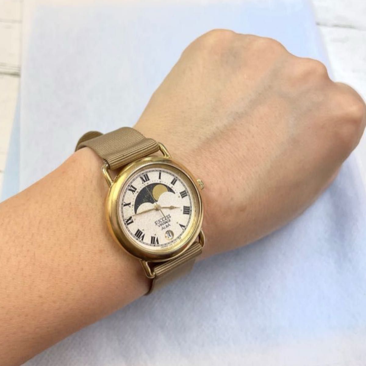 SEIKO ALBA 新品電池 稼働 時計 サン＆ムーン サクセス ヴィンテージ