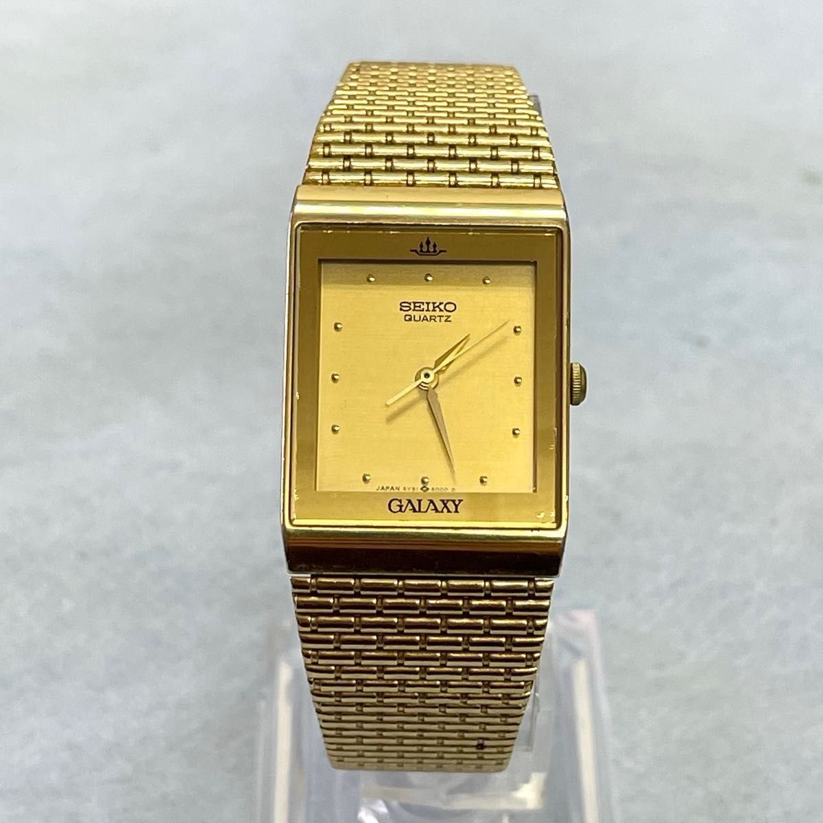 稼働 SEIKO GALAXY ビンテージ クォーツ レクタンギュラー ゴールド