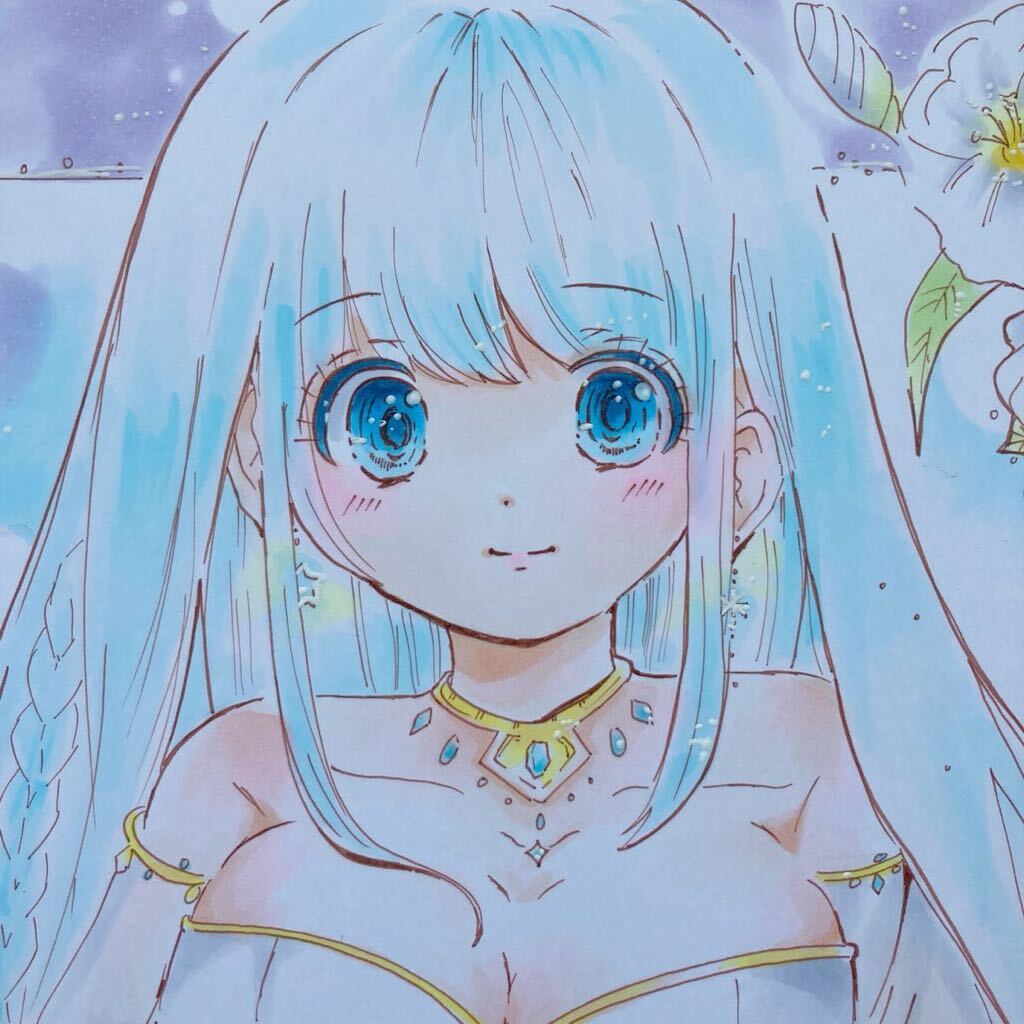 Yahoo!オークション - 手描きイラスト B5 女の子 星の雫 天使 女神