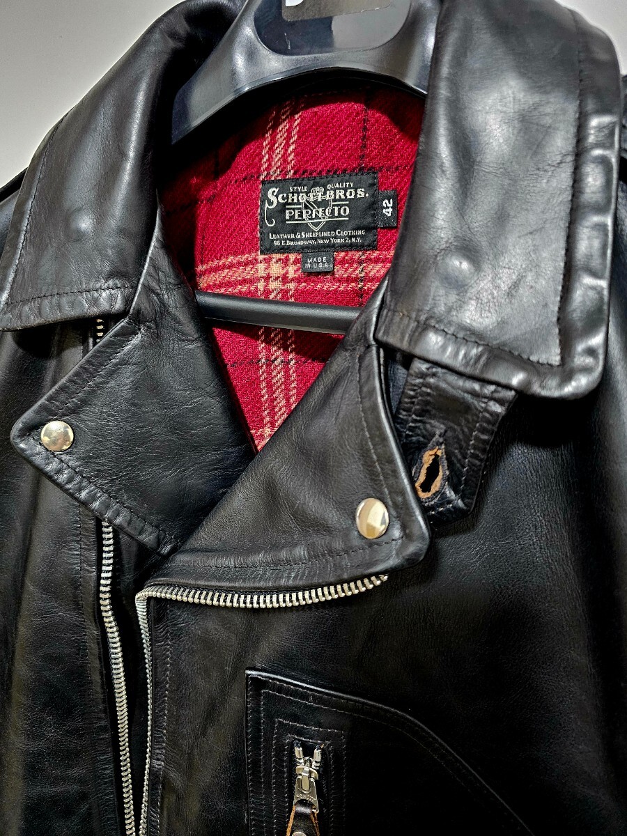 Schott 628US サイズ42(XL) 7447 ダブルライダースジャケット/D