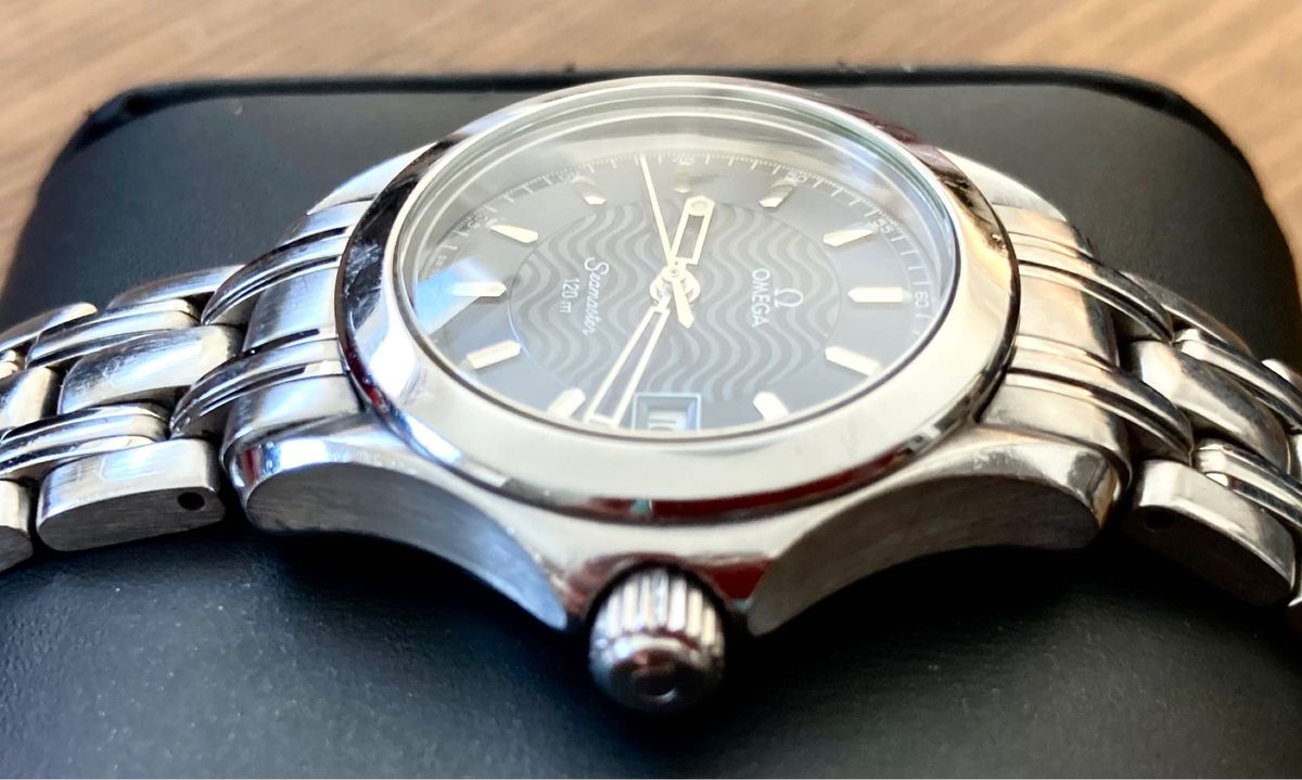 OMEGA オメガ シーマスター120 クォーツ デイト レディース 腕時計 美