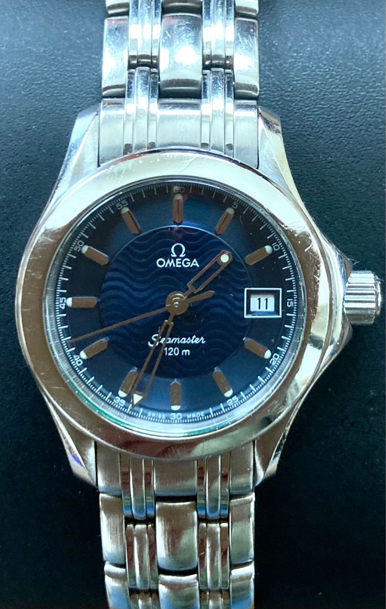 OMEGA オメガ シーマスター120 クォーツ デイト レディース 腕時計 美