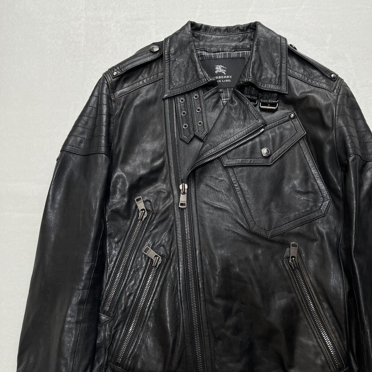 美品】高級 BURBERRY BLACKLABEL ライダースジャケット M｜Yahoo