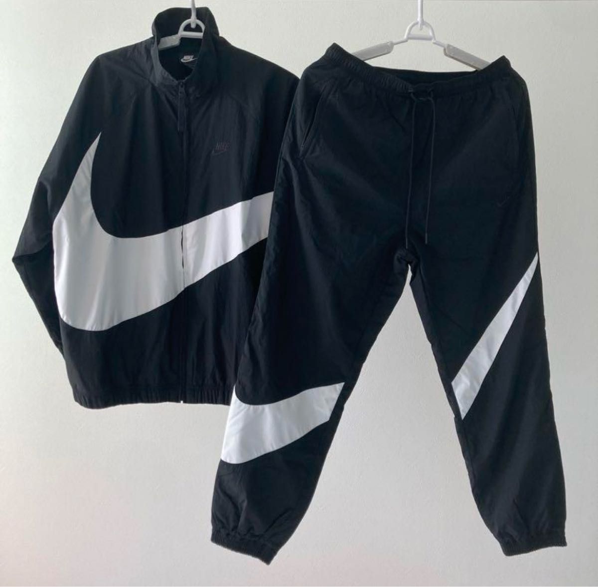 XL NIKE ビッグスウッシュ セットアップ ウーブン ジャケット 上下 黒