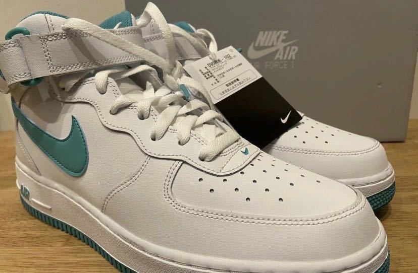 即決28cm NIKE AIR FORCE 1 MID '07 DV0806-102 WHITE/CLEAR JADE