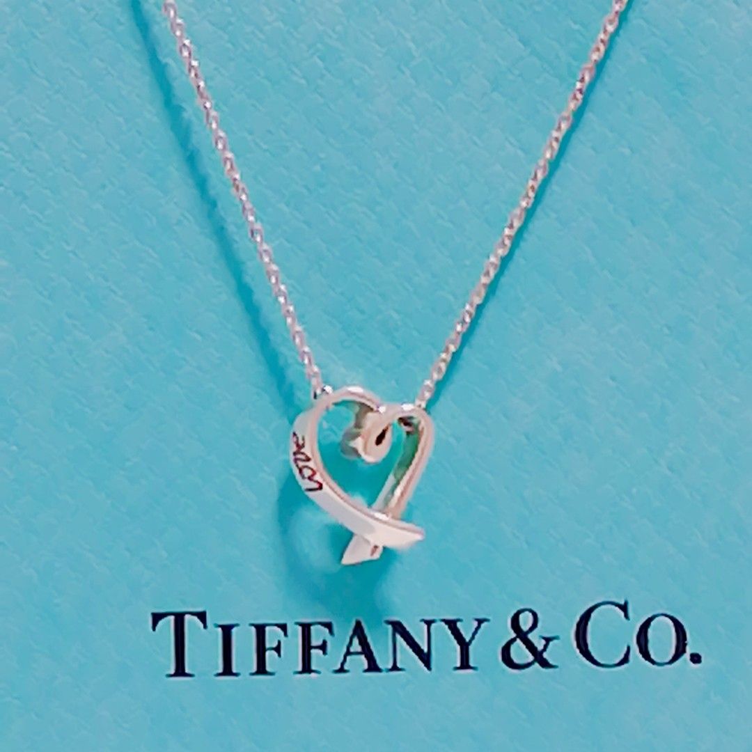 送料無料 Tiffany＆Co ラビングハート レッドエナメルLOVEネックレス