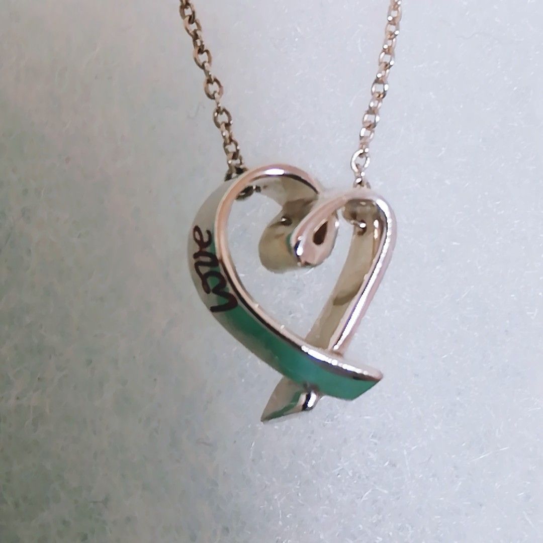 送料無料 Tiffany＆Co ラビングハート レッドエナメルLOVEネックレス