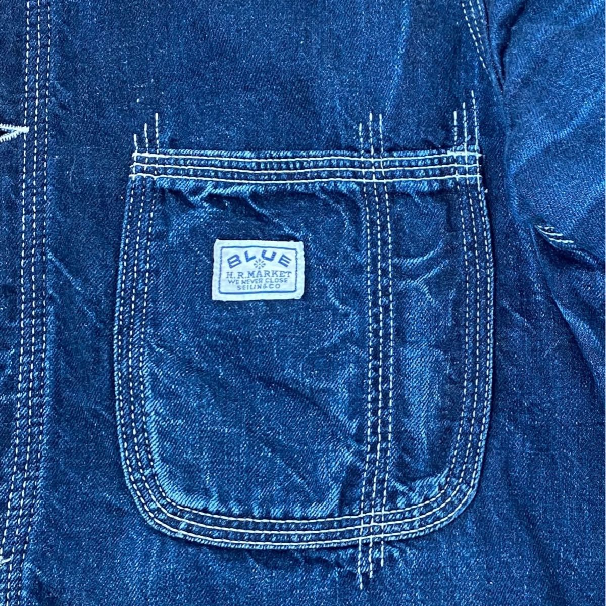 美品】ハリウッドランチマーケット BLUE BLUE カバーオール L-XL
