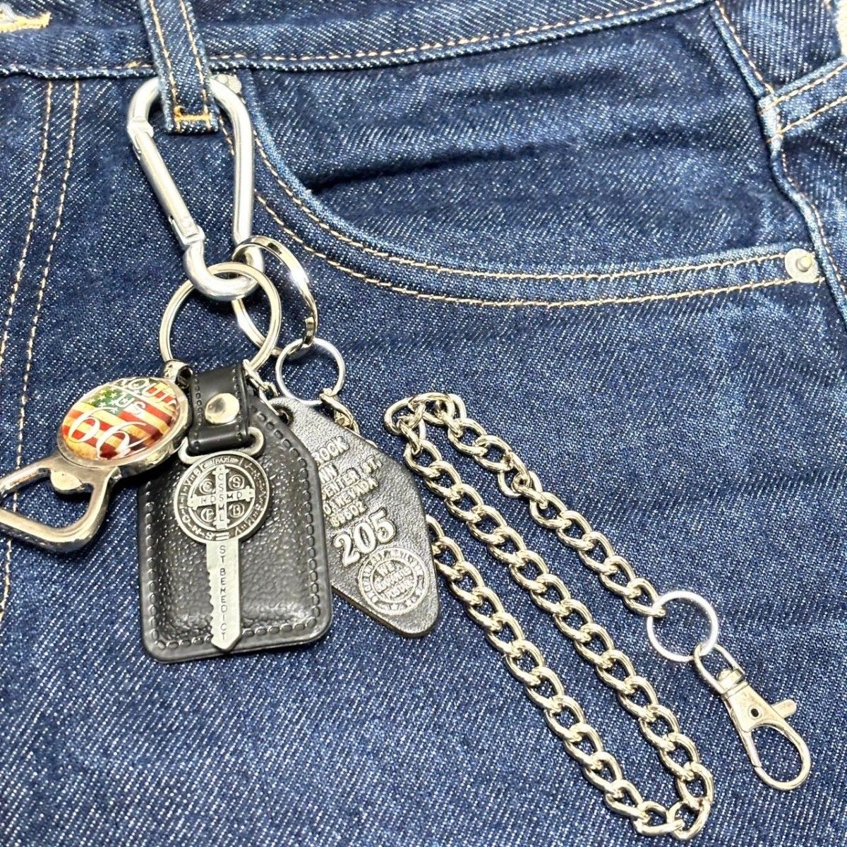 カラビナ キーホルダー ウォレットチェーン シルバー ネックレス 古着