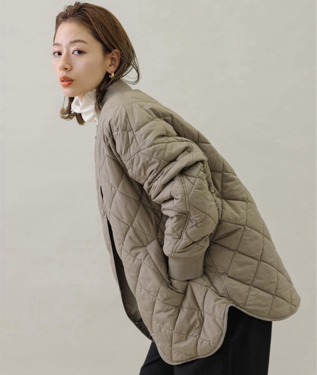 Sonny Label 『洗濯可』リバーシブルキルティングブルゾン グレージュ