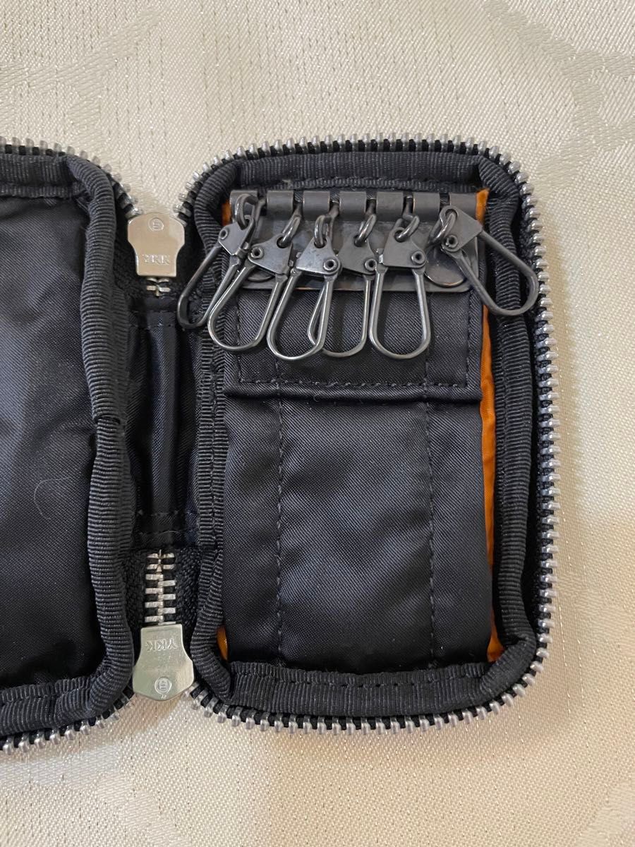 美品 ポーター タンカー キーケース 黒 6連 キーホルダー カードケース