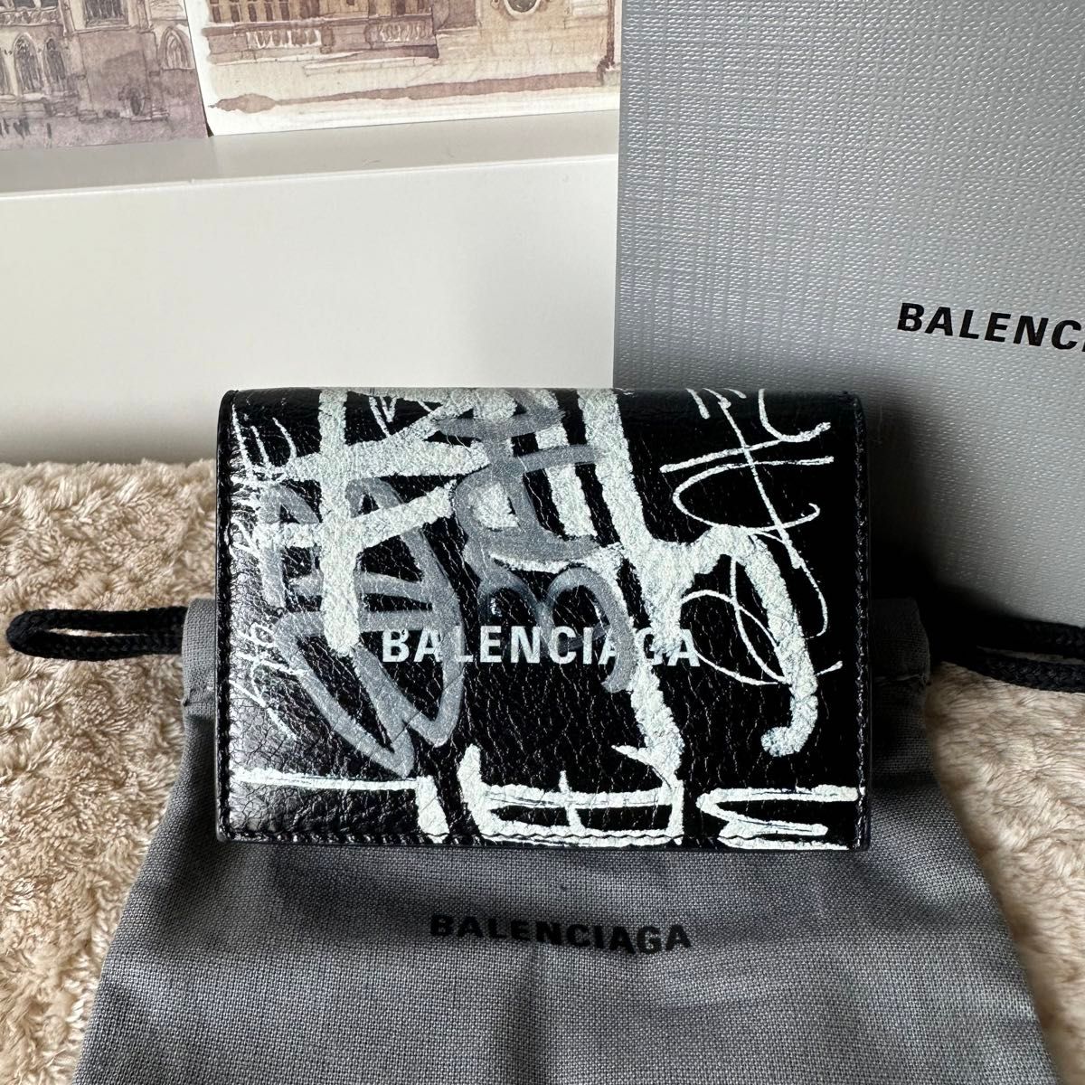 BALENCIAGA】 CASH グラフィティ ミニウォレット 3つ折り財布｜Yahoo