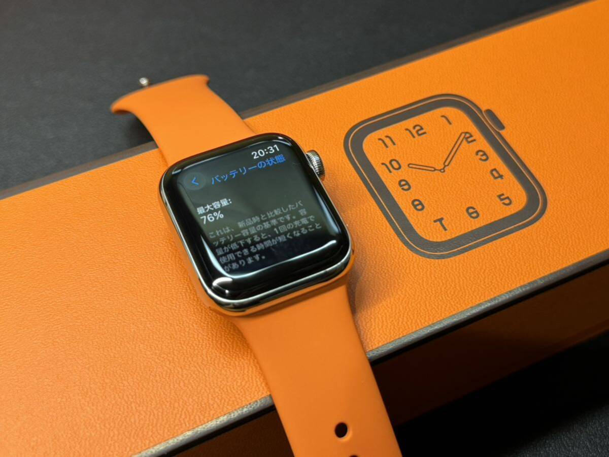 即決 純正オレンジバンド Apple watch エルメス シリーズ5 アップル