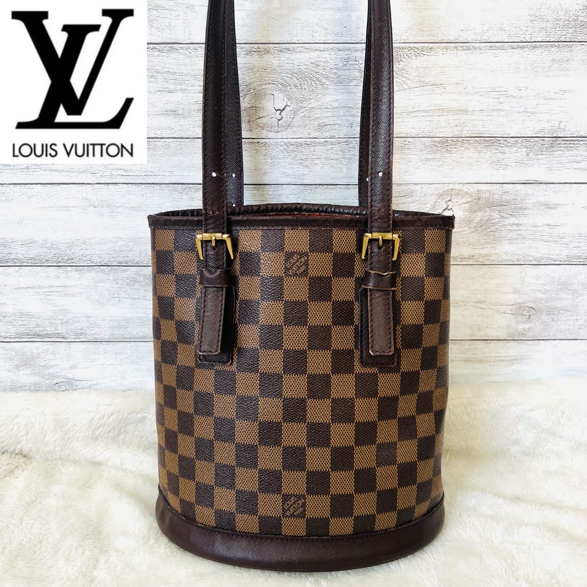 良品】LOUIS VUITTON ルイヴィトン ダミエ マレ トートバッグ バケツ型