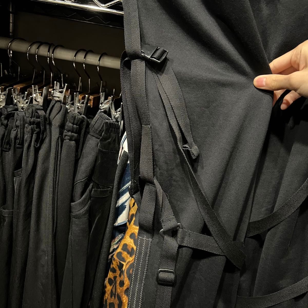 Y-3 19SS BONDAGE PARACHUTE PANTS コットンスウェットボンテージ