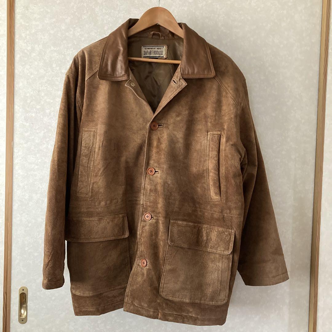 Safari Rookie 本革 レザーハーフコート M寸 サファリルーキー 茶 送料