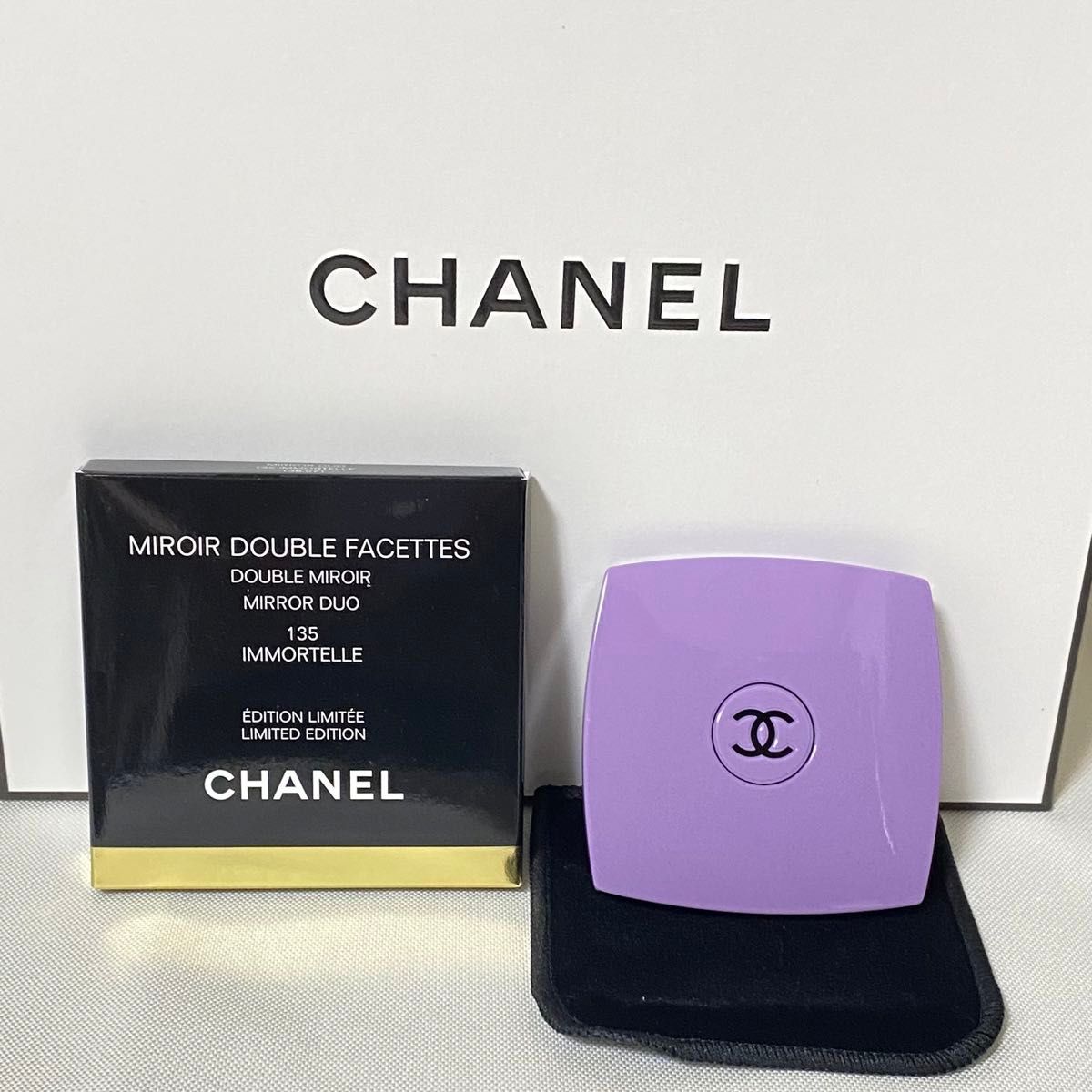 シャネル コンパクト ミラー イモーテル 135 パープル CHANEL 鏡 手鏡