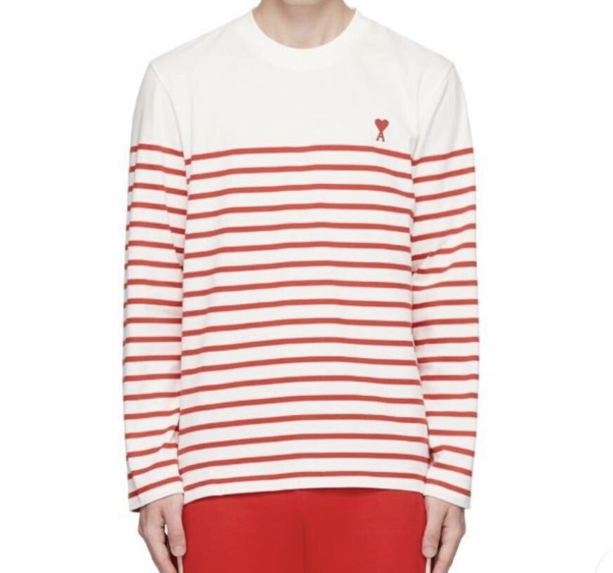 新品 AMI Paris DE COEUR アミパリス ボーダー ロングスリーブ Tシャツ
