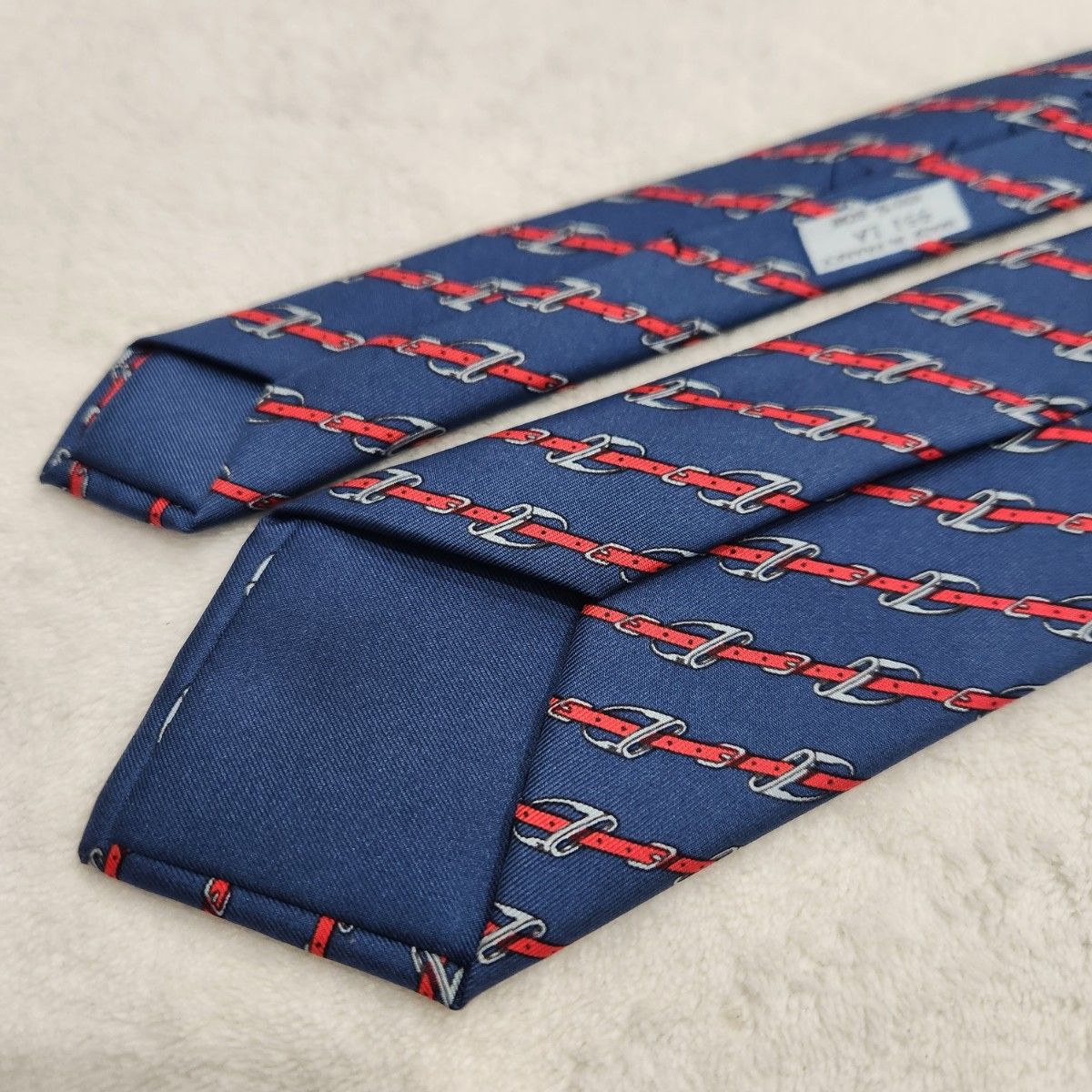 HERMES】エルメス ハイブランドネクタイ 紺 ベルト 赤 メンズ｜Yahoo