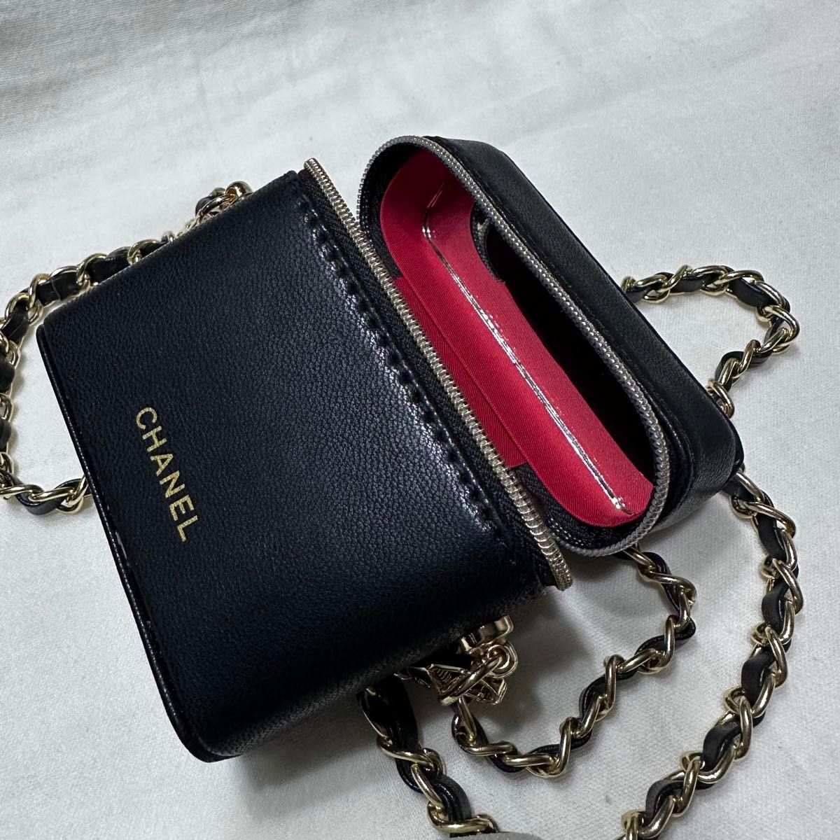 CHANEL シャネル ノベルティ ポーチ リップケース チェーン付き ミラー