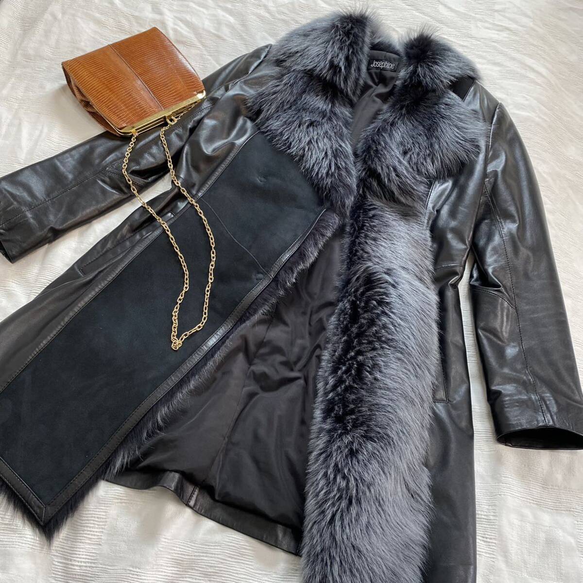 美品】Josephine ジョセフィーヌ 中綿入り リアルファーコート