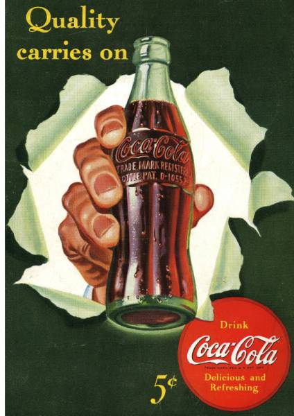 Yahoo!オークション - 045F 1940年代のレトロ広告 コカコーラ COCA-CO