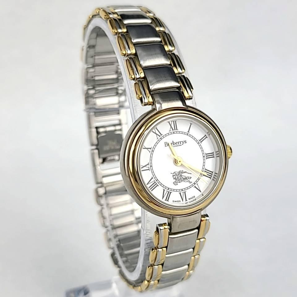 極美品 BURBERRY バーバリー 8000 箱/コマ2付 ローマン ホワイト文字盤