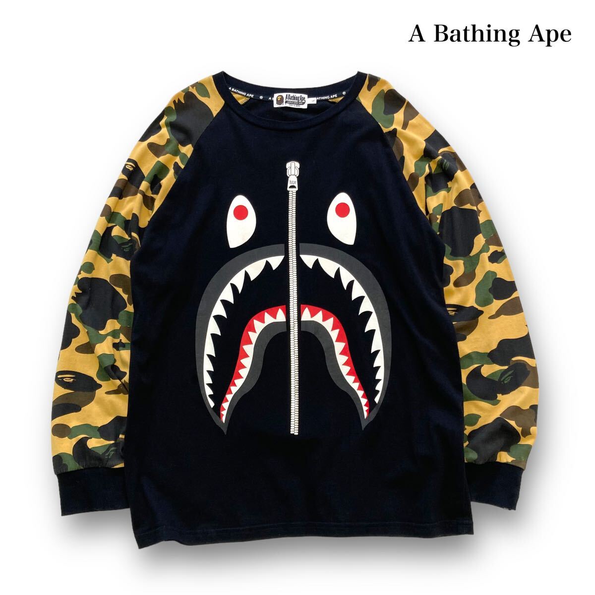 A Bathing Ape】アベイシングエイプ シャークタイガー 迷彩ロンT