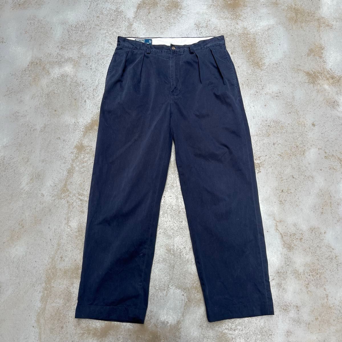 90s ポロチノ ラルフローレン ANDREW PANT ネイビー 2タック