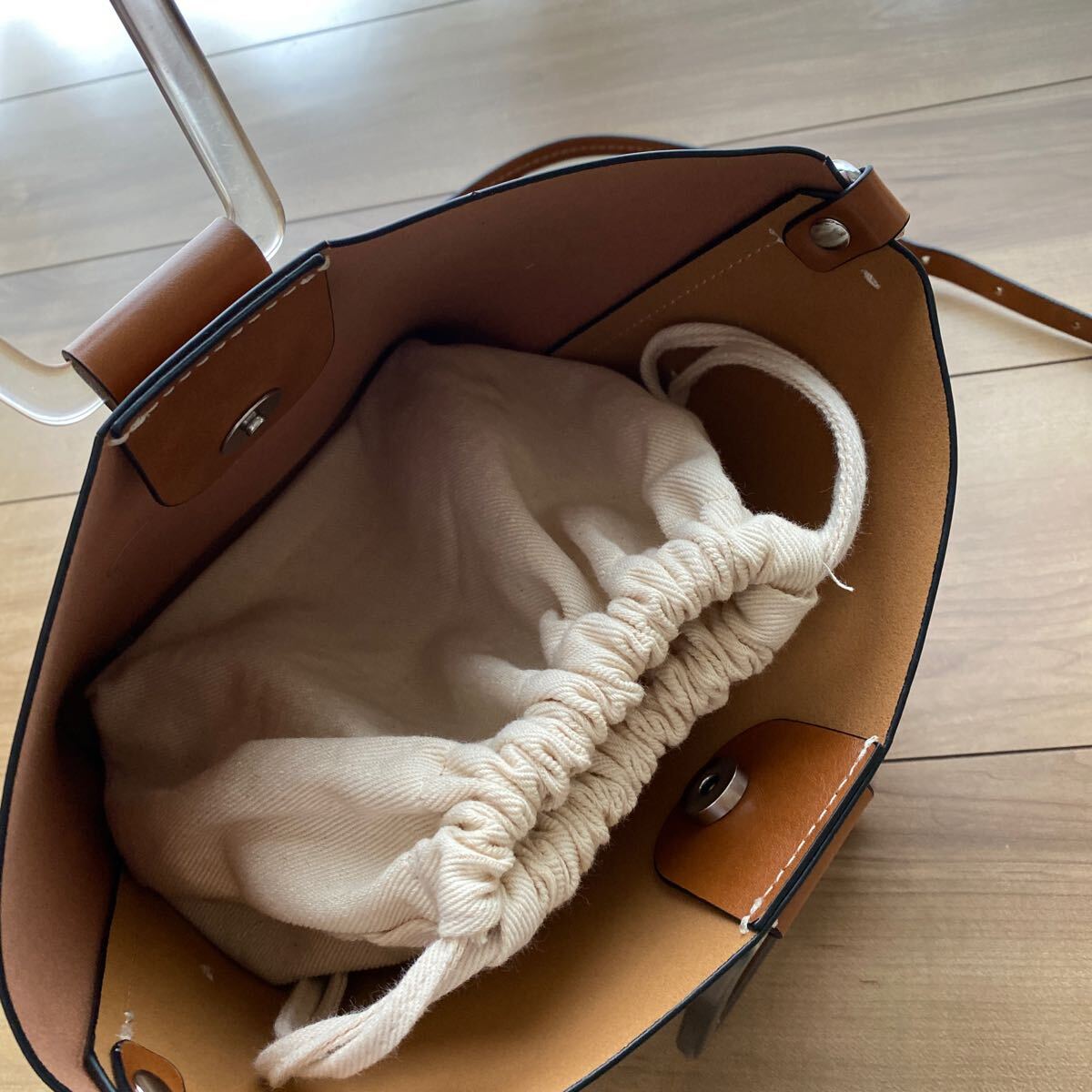 ZARA ブラウン レザー ショルダーバッグ 2way キャメル バッグ ザラ 鞄