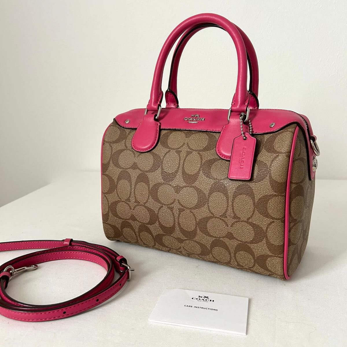 美品 COACH コーチ ショルダーバッグ ミニボストン PVC 2way｜Yahoo
