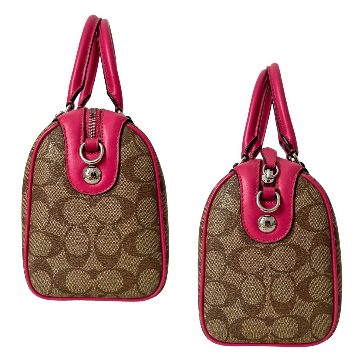 美品 COACH コーチ ショルダーバッグ ミニボストン PVC 2way｜Yahoo
