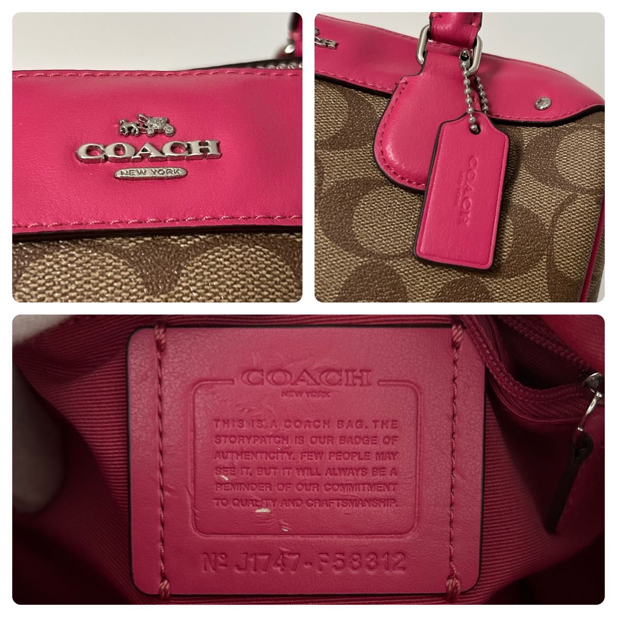 美品 COACH コーチ ショルダーバッグ ミニボストン PVC 2way｜Yahoo