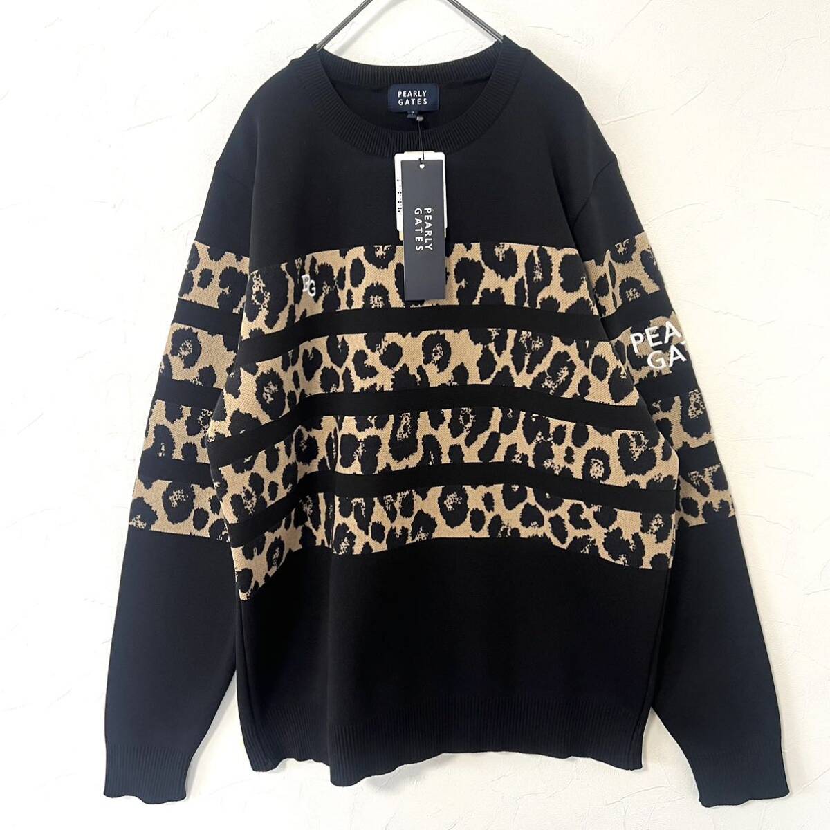 新品】パーリーゲイツ レオパード ヒョウ柄 ニット セーター メンズ 7