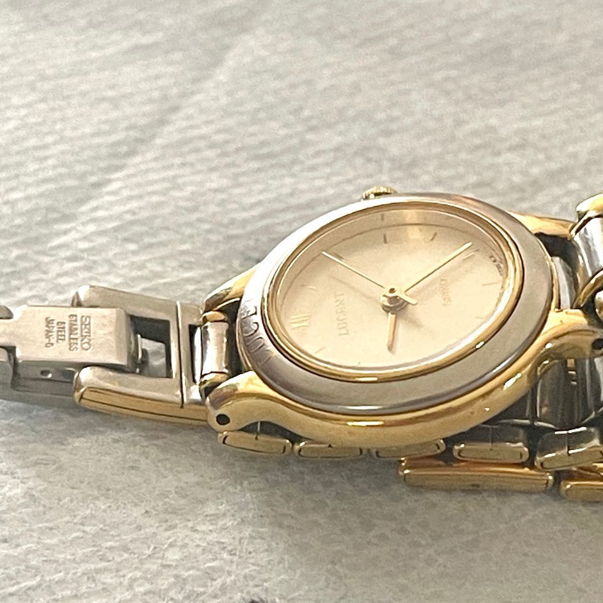 稼働 良品 SEIKO LUCENT レディース腕時計 コンビ クォーツ ラウンド