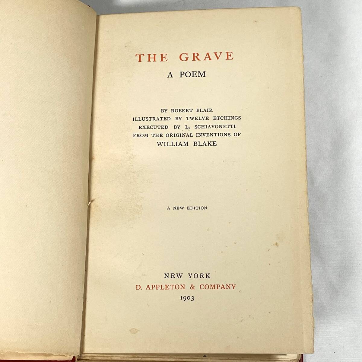 希少 1903年刊 ウィリアム・ブレイク 挿画本「The Grave」銅版画 12点