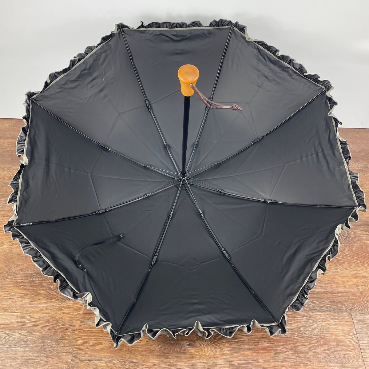 未使用品 サンバリア100 グレー 2段折 フリル SUN BARRIER 100