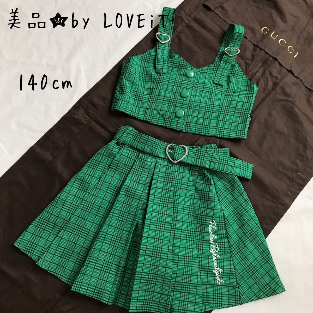 美品 by LOVEiT バイラビット ビスチェスカパンセットアップ 緑