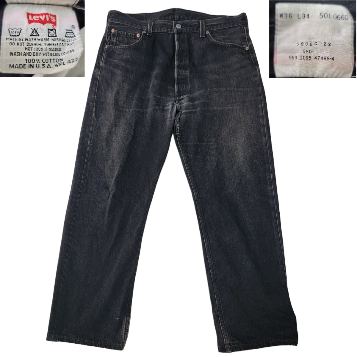501】サルファブラック USA製 1995年10月 工場製造 リーバイス LEVI'S
