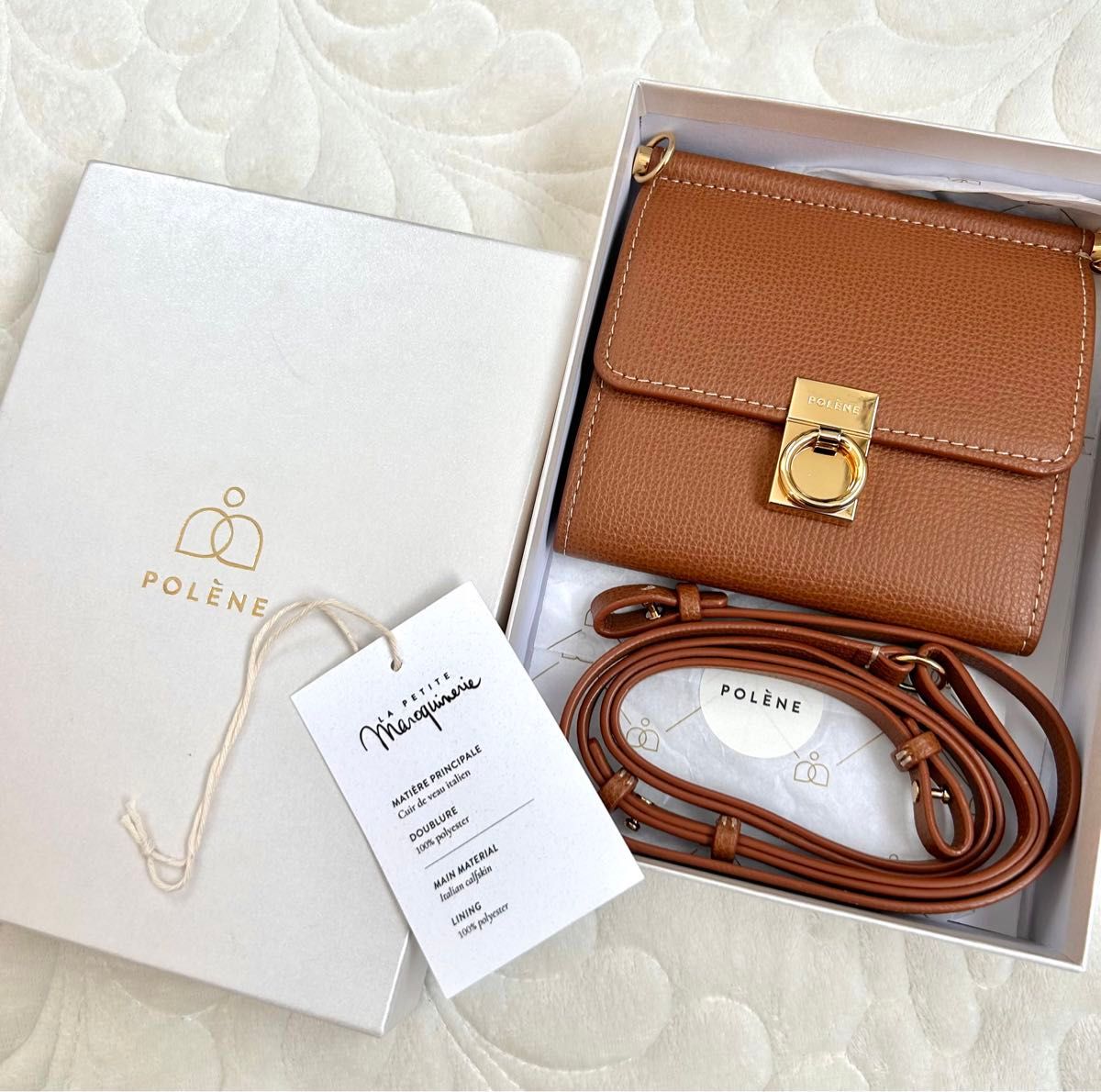 正規品極美品 Polene ポレーヌ ウォレットショルダー クロスボディ